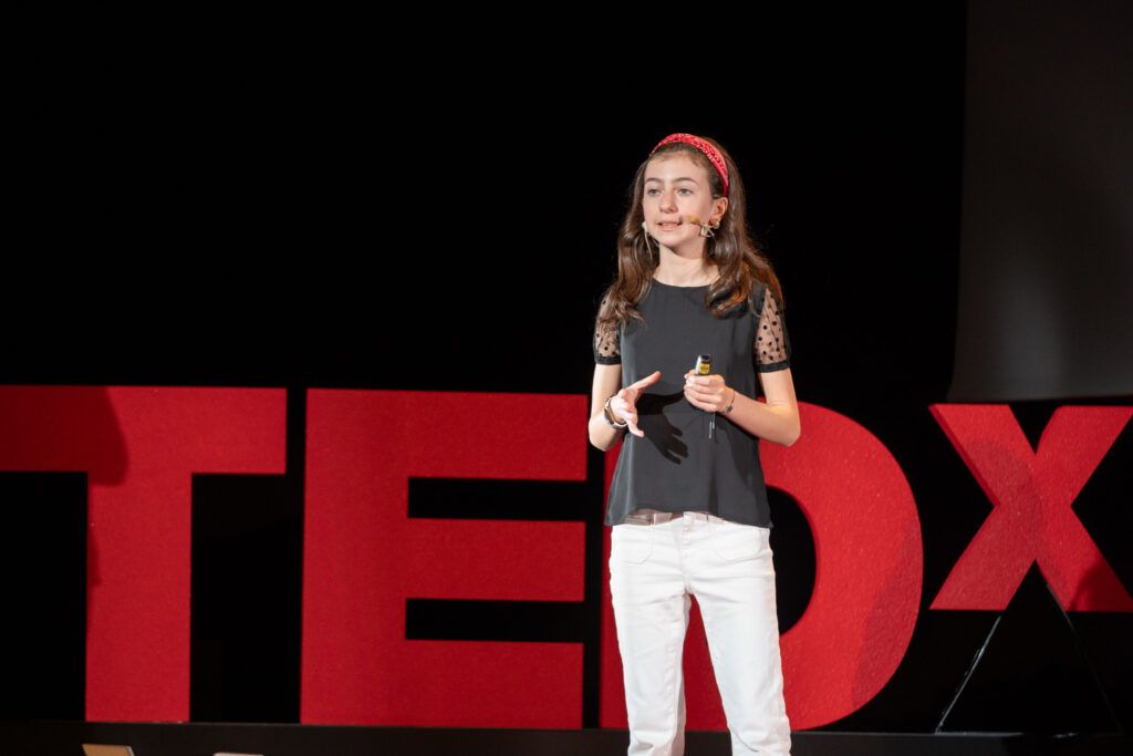 Aitana, a student at Fontenebro International School, dazzles with her participation in the TEDxEl Altillo International School Youth